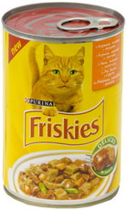 Консервированный корм для взрослых кошек Friskies с курицей, почками и овощами 24 банки по 400 г