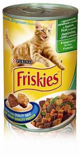 Консервированный корм для взрослых кошек Friskies с кроликом, печенью и овощами 24 банки по 400 г