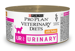 Влажный лечебный корм для кошек при диабете Purina Nestle Vet Diet UR консервы с  индейкой 195гр. 