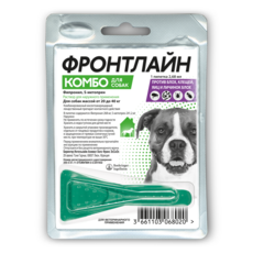 Фронтлайн Комбо капли для собак для защиты от клещей и блох 20-40 кг, L пипетка 2,68 мл
