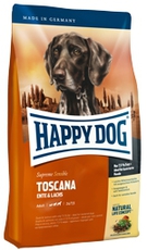Сухой корм для взрослых собак с чувствительным пищеварением Happy Dog Supreme Sensible Toscana, с уткой и лососем