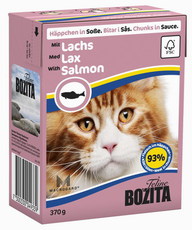 Консервированный корм для взрослых кошек Bozita кусочки лосося в соусе 370 г
