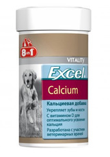 Витамины для взрослых собак и щенков Excel Calcium 8 в 1 с кальцием,фосфором и витамином D 470 таблеток