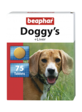 Витамины и пищевые добавки для взрослых собак Beaphar Doggys Liver с печенью 75 таблеток