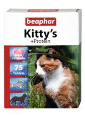 Витамины для кошек Beaphar Kittys Protein с протеином, рыбки, 75 таб