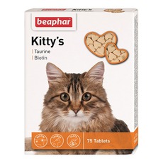 Витамины для кошек Beaphar Kittys Taurin Biotin таурин и биотин, сердечки, 750 таб
