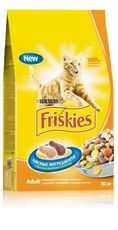 Сухой корм для взрослых кошек Friskies с курицей и овощами