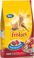 Сухой корм для взрослых кошек Friskies с мясом, печенью и овощами 1,5 кг