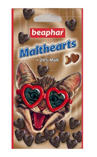 Витамины для кошек Beaphar Malt-Hearts сердечки, для выведения шерсти из желудка 150шт