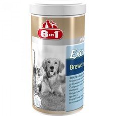 Пивные дрожжи для взрослых собак и взрослых кошек 8 в 1 Excel Brewers Yeast с чесноком, улучшает состояние кожи и шерсти 780 таблеток