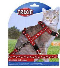 Шлейка с поводком для крупных кошек Trixie 34-57 см, 13 мм