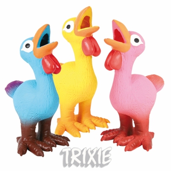 Игрушка для собак Trixie поющий петух, латекс, 17 см