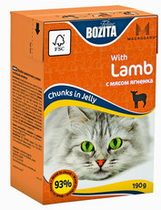 Консервированный влажный корм для взрослых кошек и котят Bozita кусочки в желе с мясом ягненка 190 г
