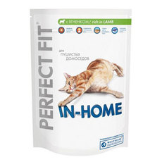 Сухой корм для взрослых домашних кошек Perfect Fit in home с ягненком 190 г