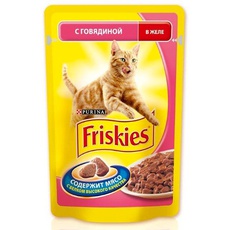 Консервированный корм для взрослых кошек Friskies с говядиной в желе 100 г