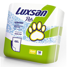 Коврик впитывающий для собак и кошек Luxsan Premium Gel, 40x60 см, 10 шт