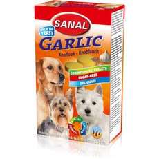 Витамины для собак Sanal Garlic с чесноком, от простуды, возбуждает аппетит, против экто- и эндопаразитов, от глистов 100г