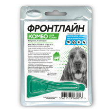 Капли от блох и клещей для собак весом от 10 до 20 кг Merial S.A.S. Фронтлайн Комбо