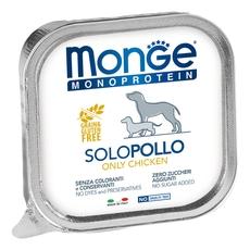 Консервы для взрослых собак Monge Dog Monoprotein Solo паштет из курицы 150 г