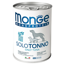 Консервы для взрослых собак Monge Dog Monoproteico Solo паштет из тунца 400 г