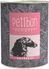 Консервы для взрослых собак и щенков Petibon Banquet  с антрикотом 340 г