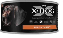 Консервы для взрослых собак X-Dog Консервы с говядина с морковью 160 г