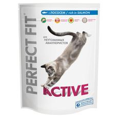Сухой корм для взрослых активных кошек Perfect Fit Active с рыбой 190 г