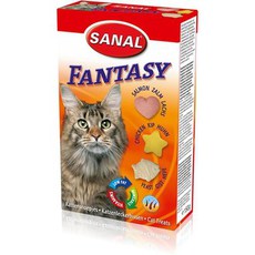 Лакомство для кошек Sanal Fantasy с зародышем пшеницы курица, лосось и ростки пшеницы, 150 г