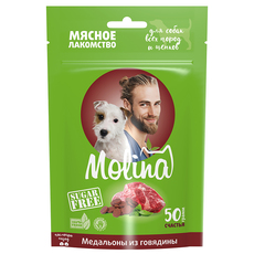 Лакомство для собак Molina всех пород и щенков Молина Медальоны из говядины, 50г
