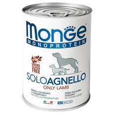 Консервы для взрослых собак Monge Dog Monoproteico Solo паштет из ягненка 400 г