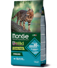 Сухой корм для кошек Monge BWild Cat Grain Free Tonno c тунцом для стерилизованных кошек