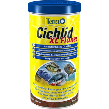 Основной корм для цихлид и других крупных рыб TetraCichlid XL Flakes, крупные хлопья, 1 л