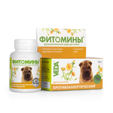 Витамины и пищевые добавки для взрослых собак Фитомины  с противоаллергическим фитокомплексом 50 г