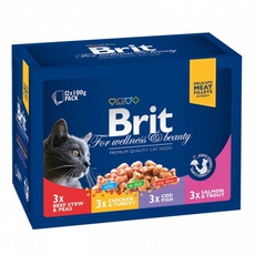 Консервированный корм для взрослых кошек Brit Premium Family Plate Семейная тарелка 12 шт 80 г