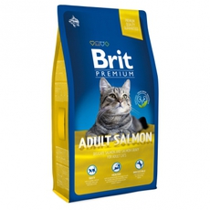 Полнорационный корм премиум-класса взрослых кошек Brit Premium Cat Adult Salmon с лососем в соусе