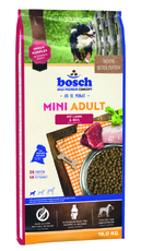 Сухой гипоаллергенный корм для взрослых собак мелких пород Bosch Adult Mini Lamb and Rice с ягненоком с рисом