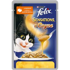 Консервированный корм для взрослых кошек Felix, с индейкой в соусе со вкусом бекона, 85 г