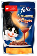 Консервированный корм для взрослых кошек Felix,  желе с говядиной и томатом 85 г