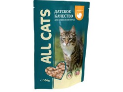 Консервированный корм All Cats паучи для кошек с индейкой в соусе, 85 г