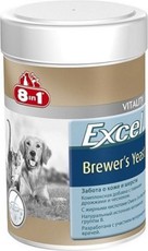 Пивные дрожжи для взрослых собак и кошек 8 в 1 Excel Brewers Yeast с чесноком, улучшает состояние кожи и шерсти 780 таблеток