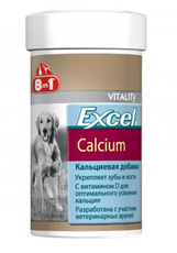 Витамины для взрослых собак и щенков 8 In 1 Excel Calcium с кальцием,фосфором и витамином D 1700 таблеток