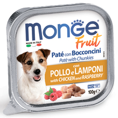 Консервы для взрослых собак Monge Dog Fruit с курицей и малиной 100 г