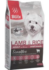 Сухой корм для взрослых собак мелких пород ягненк и рис Blitz Sensitive Lamb & Rice Adult Dog Small Breeds