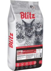 Сухой корм для взрослых кошек говядина Blitz Sensitive Beef Adult Cats All Breeds