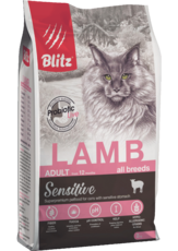 Сухой корм для взрослых кошек ягненок Blitz Sensitive Lamb Adult Cats All Breeds