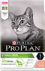 Сухой корм для кастрированных котов и стерилизованных кошек Pro Plan Sterilised с лососем