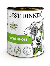 Влажный консервированный корм для собак и щенков Best Dinner Меню №1 С Ягненком 340 гр