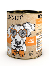 Влажный консервированный корм для собак и щенков с 6 месяцев Best Dinner Натуральная индейка
