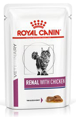  Royal Canin Renal with Chicken Роял Канин Ренал корм для кошек при почечной недостаточности кусочки в желе с курицей 85 г