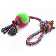 Игрушка для собак  Верёвка с петлей, 2 узла и мяч , d65/430мм